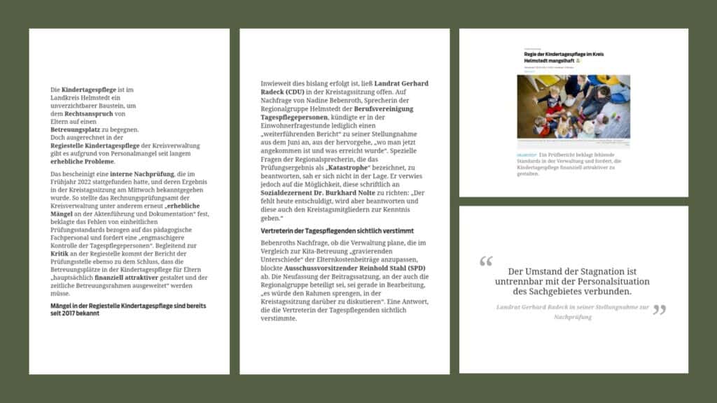 Bericht zu den Mängeln in der Kreisverwaltung